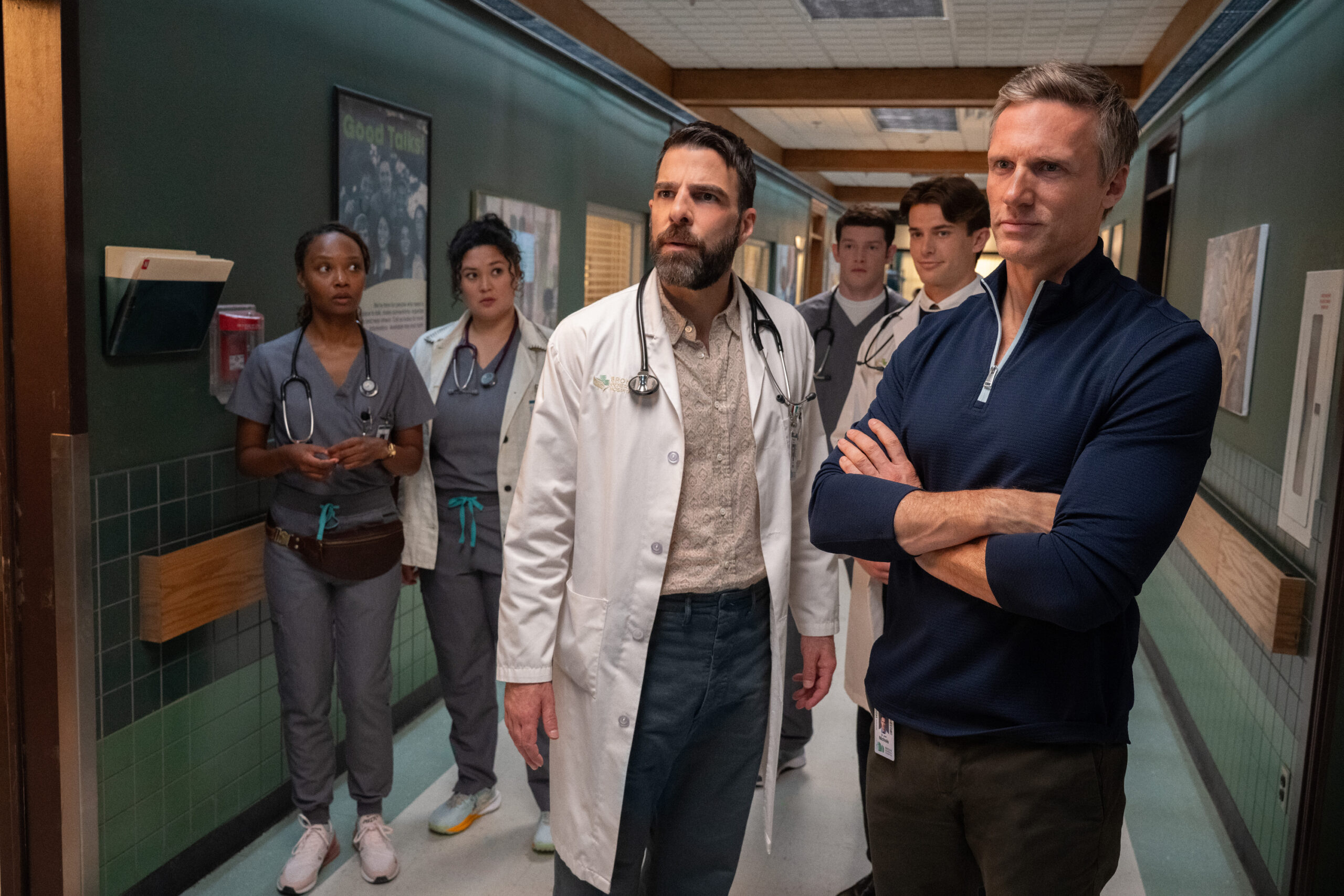 Ashleigh LaThrop as Dr. Ericka Kinney, Aury Krebs as Dr. Dana Dang, Zachary Quinto as Dr. Oliver Wolf, Alex MacNicoll as Dr. Van Markus, Brian Altemus as Dr. Charlie Porter, Teddy Sears as Dr. Josh Nichols