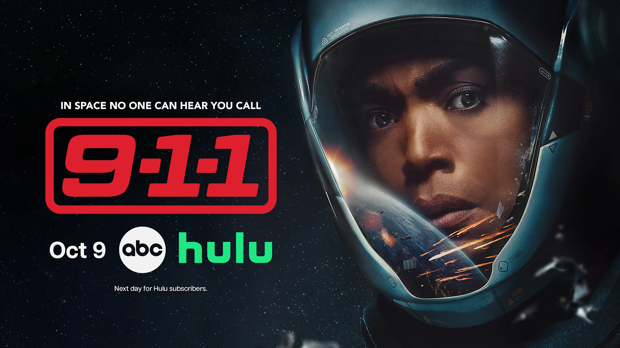 Angela Bassett as Athena Grant in space in the 9-1-1 season 9 poster.