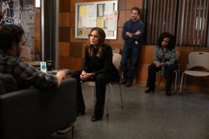 Mariska Hargitay as Capt. Olivia Benson, Kevin Kane as Detective Terry Bruno, Aimé Donna Kelly as Capt. Renee Curry
